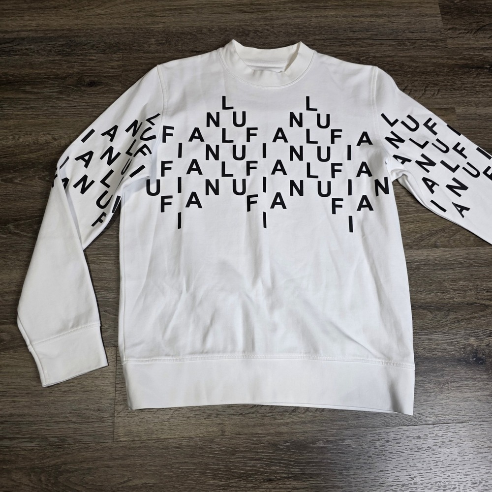 Lufian Mens S Sweatshirt Off White Elegant Rose‎ Typographic Monogram 112030108